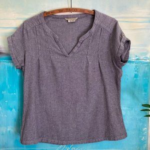 Royal Robbins Gray Cotton Cool Mesh Top, size L